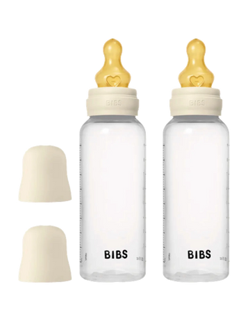 Set | Fles BIBS Latex Round Medium Flow Ivory 270ml 2st