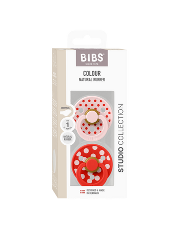 Fopspeen BIBS Polka Latex Blossom Candy 2stk 0-6 mnd