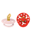 Fopspeen BIBS Polka Latex Blossom Candy 2stk 0-6 mnd
