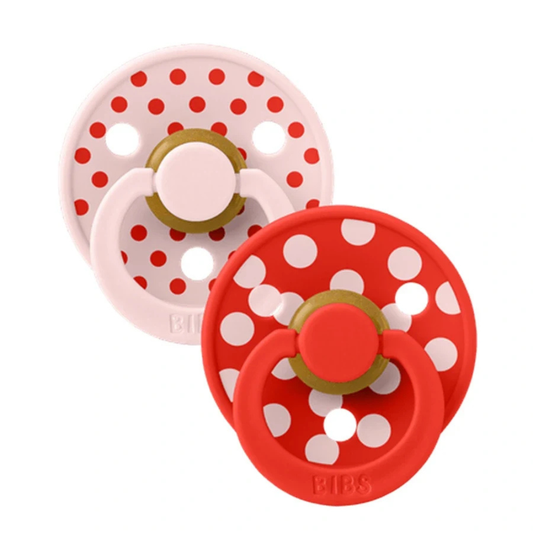 Fopspeen BIBS Colour Studio Blossom/Candy Apple 6-12mnd 2st