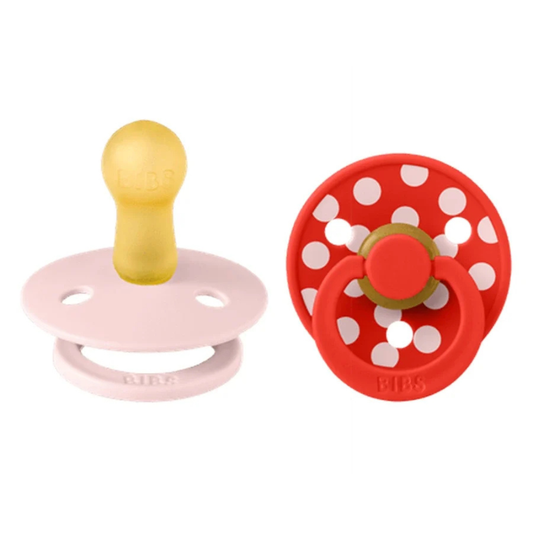 Fopspeen BIBS Colour Studio Blossom/Candy Apple 6-12mnd 2st
