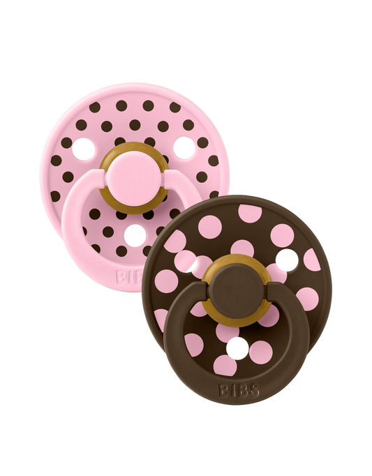 Fopspeen BIBS Colour Studio Baby Pink/Mocha 6-12mnd 2st