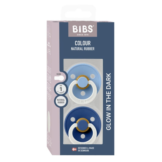 Fopspeen BIBS Colour Glow Sky Blue/Cornflower 0-6mnd 2st