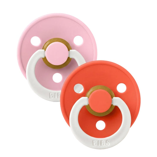 Fopspeen BIBS Colour Glow Baby Pink/Tango 18+mnd 2st