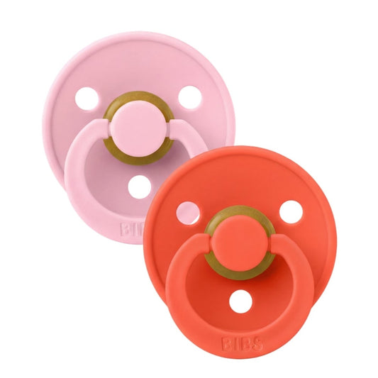 Fopspeen BIBS Colour Latex Baby Pink/Tango 18+mnd 2st