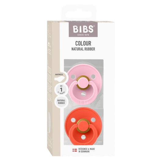 Fopspeen BIBS Anatomical Baby Pink/Tango 0-6mnd 2st