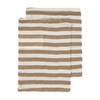 Washandjes Meyco 2-pack Pre Washed Fat Stripe Taupe