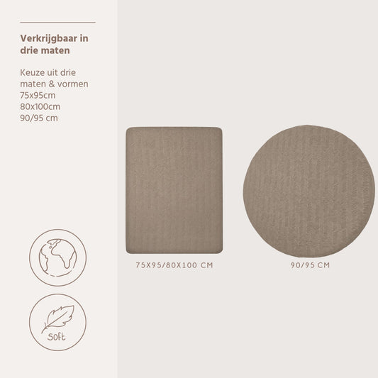 Hoeslaken Boxmatras Meyco Deluxe Jacquard Chevron Dark Taupe
