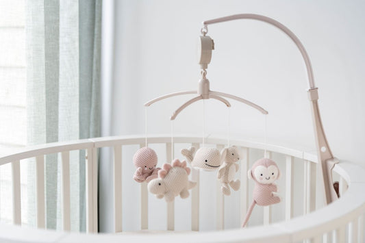 Muziekmobiel Animal Baby's Only Old Pink/Warm Linen