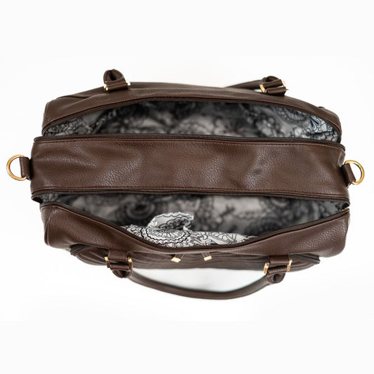 Luiertas Isoki Double Zip Satchel Quilted Chocolate