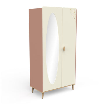 Kast Suzie 2-deurs Wit/Naturel