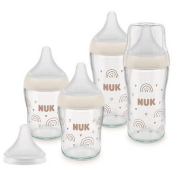 Flessenset NUK Perfect Match Glas Regenboog 0-3mnd