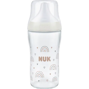 Fles Glas NUK Perfect Match Regenboog 230ML 3mnd
