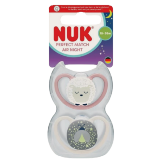 Fopspeen NUK Perfect Match Air Night Schaap/Vuurvlieg 2stk 18-36mnd