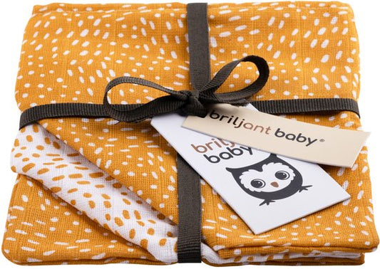https://www.vanastenbabysuperstore.nl/media/catalog/product/3/8/3852110354_1_briljant_baby_monddoekjes_hydrofiel_minimal_dots_3st_oker_3.jpg