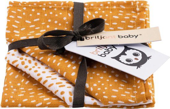 https://www.vanastenbabysuperstore.nl/media/catalog/product/3/8/3852110354_2_briljant_baby_monddoekjes_hydrofiel_minimal_dots_3st_oker.jpg