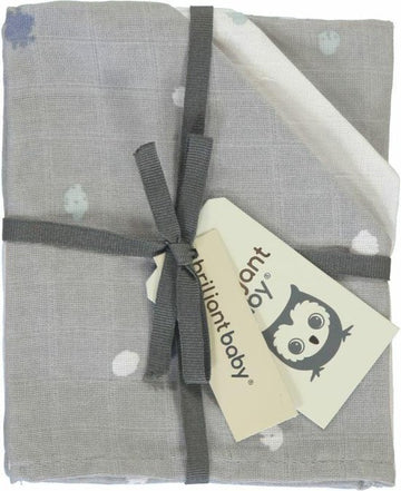 Washandjes Briljant Baby Hydrofiel Sunny Grijs 3st