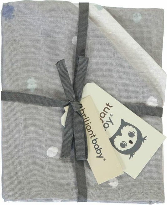 Washandjes Briljant Baby Hydrofiel Sunny Grijs 3st