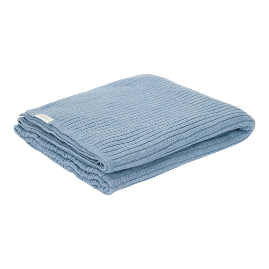 Deken Wieg Little Dutch Pure Denim Blue Gebreid