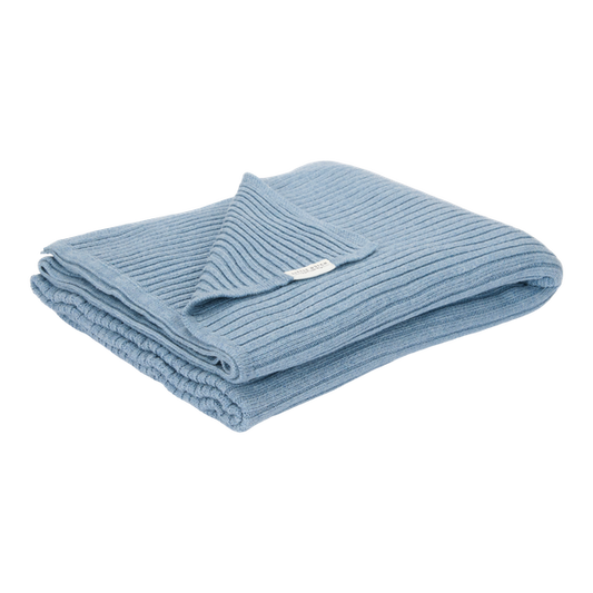 Deken Wieg Little Dutch Pure Denim Blue Gebreid