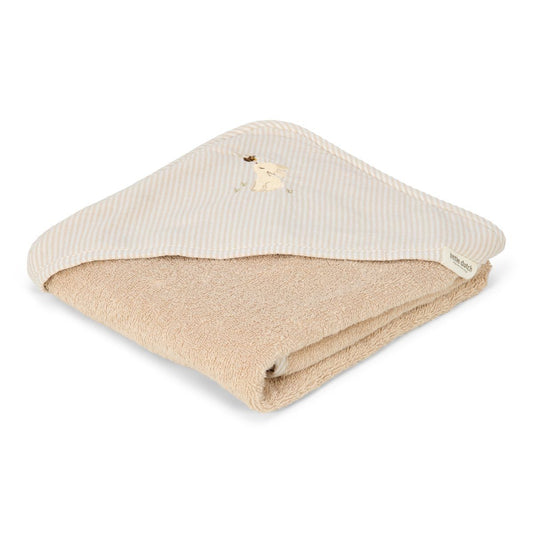 Badcape Little Dutch Geborduurd Baby Bunny Beige