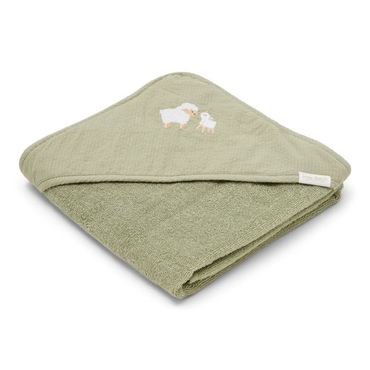 Badcape Little Dutch Geborduurd Little Farm Groen
