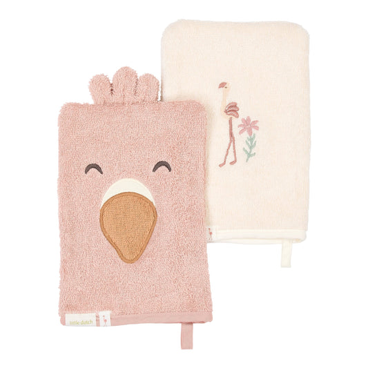 Washandje Little Dutch Flamingo Roze 2st