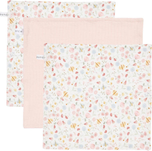 Monddoekjes Little Dutch 25x25 Flowers & Butterflies 3st