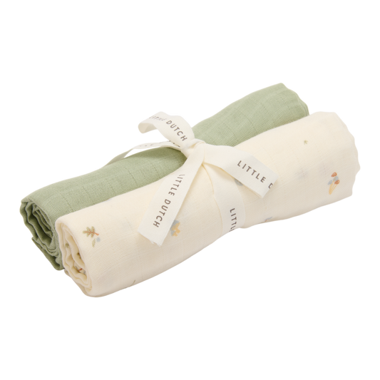 Swaddle Doek Little Dutch Forest Treasures & Sage 70x70 2st