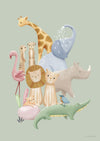 Poster A3 Little Dutch Safari Friends