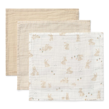 Monddoekjes Little Dutch 25x25 Baby Bunny Wit