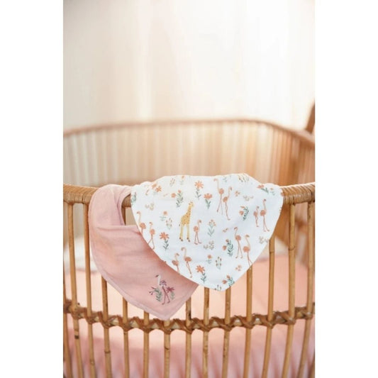 Slabber Bandana Little Dutch Blooming Safari Roze 2st