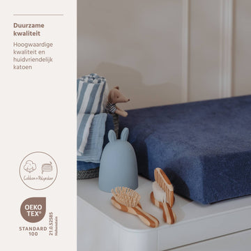 Aankleedkussenhoes Meyco Basic Badstof Indigo