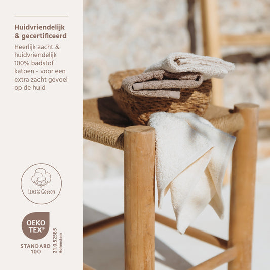 Monddoekjes Meyco Badstof Natural/SoftSand/Taupe 6-pack