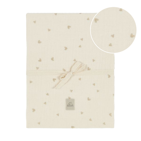 Hoeslaken Ledikant Nanami 60x120 Heart Naturel
