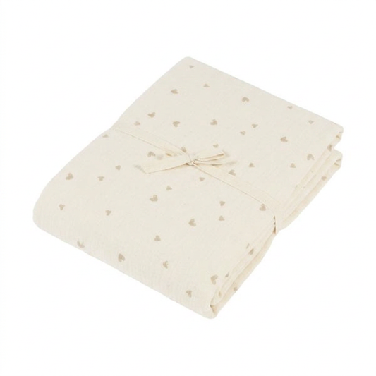 Laken Ledikant Nanami Heart Naturel White 100x135