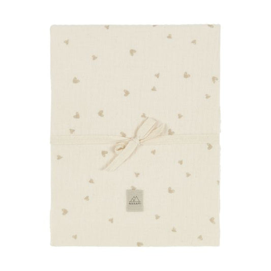 Laken Wieg Nanami Heart Naturel 75x90