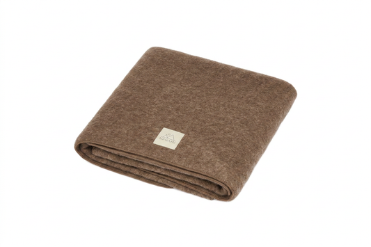 Deken Wieg Nanami Merino Wol Bruin 75x100