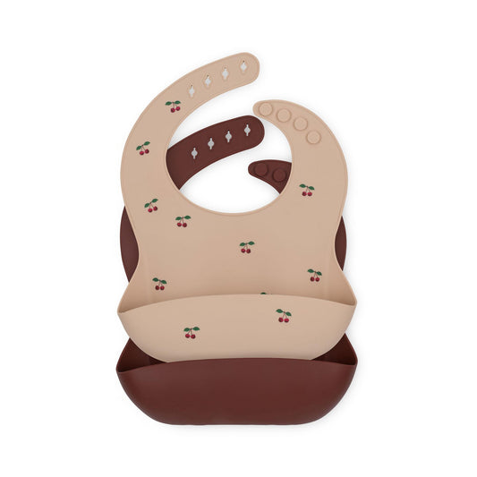 Slabber Konges Slojd Silicone Cherry/Mocca 2-pack
