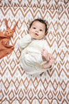 Boxkleed Meyco Geweven Ikat Sand/Toffee