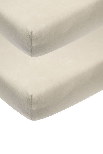 Hoeslaken Wieg Meyco Jersey Sand 2-pack 40x80
