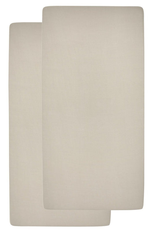Hoeslaken Wieg Meyco Jersey Sand 2-pack 40x80