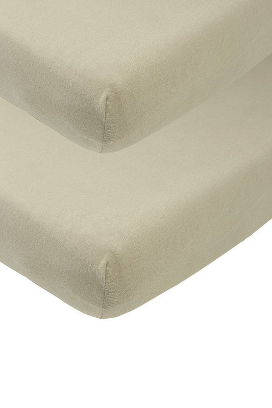 Set | Hoeslaken Ledikant Meyco Jersey 60x120 Taupe (2st)