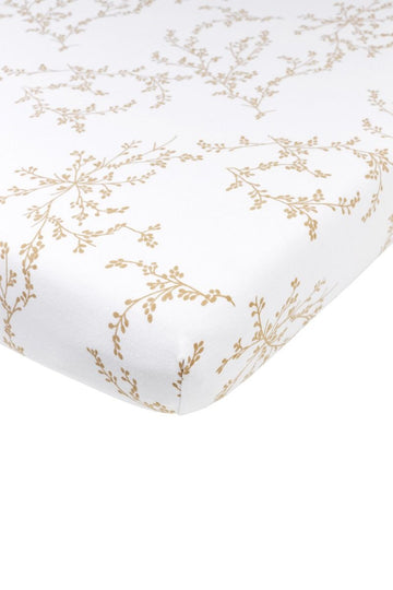 Hoeslaken Wieg Meyco Jersey Branches Sand 40x80