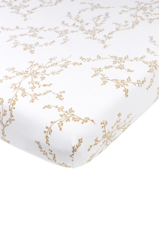Hoeslaken Wieg Meyco Jersey Branches Sand 40x80