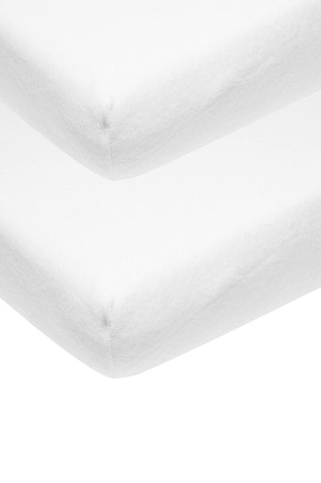 Hoeslaken Ledikant Meyco Molton Stretch 60x120 Wit