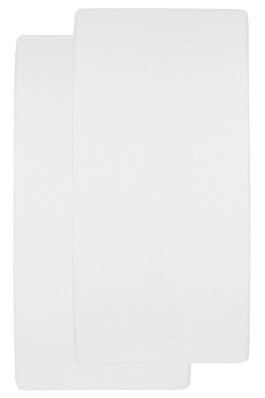 Hoeslaken Ledikant Meyco Molton Stretch 60x120 Wit