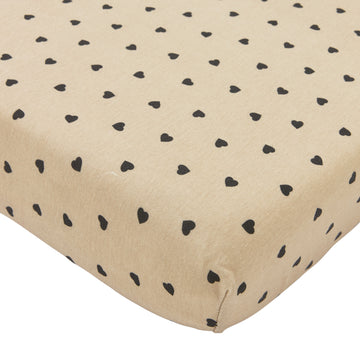 Hoeslaken Co-Sleeper Meyco Sweet Heart Sand/Black