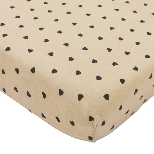 Hoeslaken Co-Sleeper Meyco Sweet Heart Sand/Black