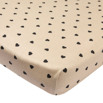 Hoeslaken Boxmatras Meyco Sweet Heart Sand/Black